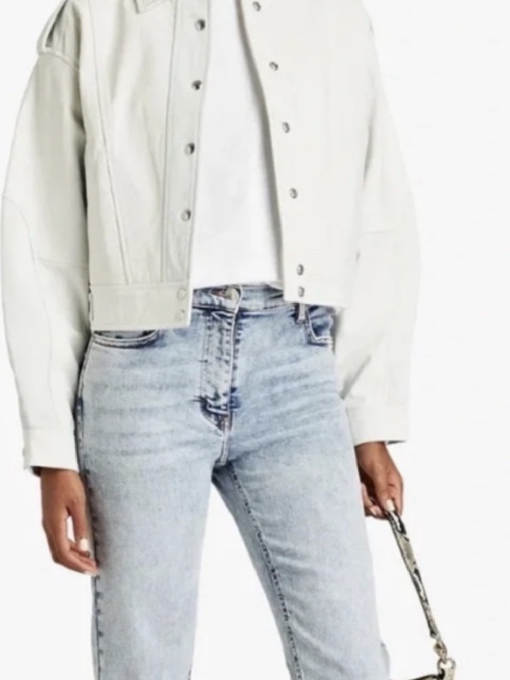 IRO White Leather Motorcycle Jacket 4